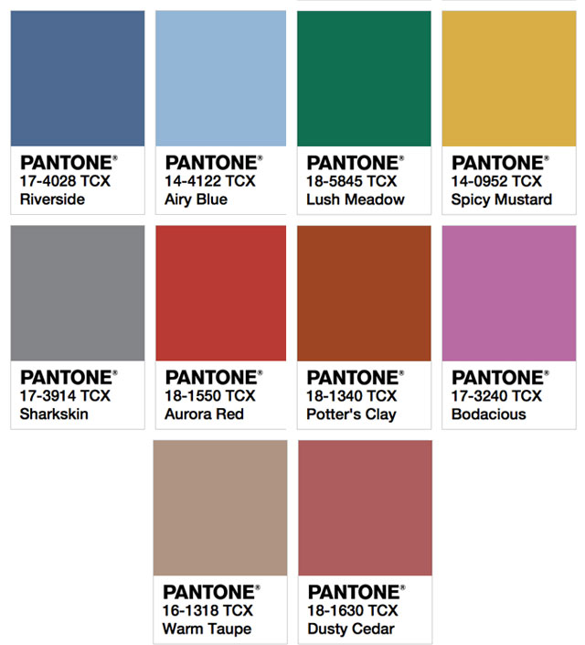 Pantone назвал цвета следующей осени