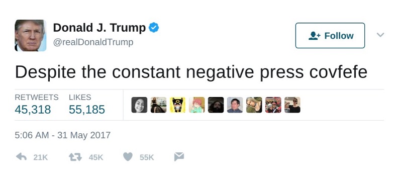 Covfefe: Комик выпустил трейлер об опечатке Трампа (фото 1)