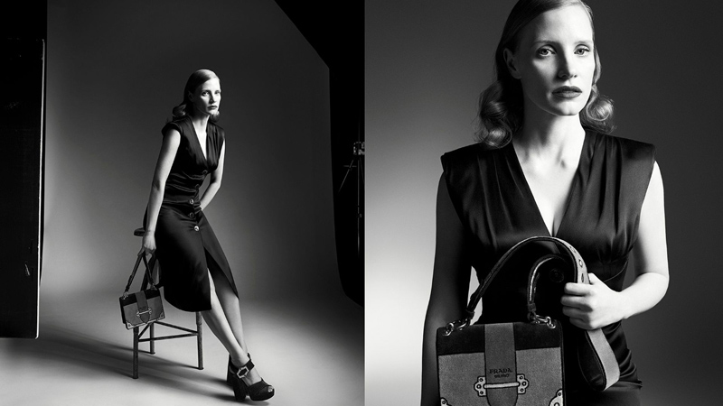 Черно-белое кино: Джессика Честейн в кампейне Prada (фото 1)