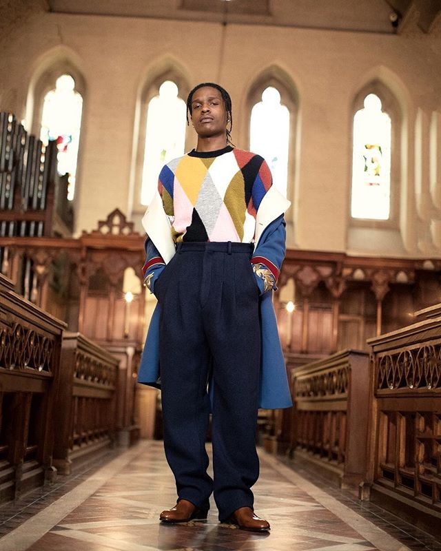 A$AP Rocky   is ready to return to the first thing that made him: rap music. He wears the Argyle knit sweater from @kenzo Fall-Winter 2017 collection in @GQStyle's holiday issue cover story. (  Andrew Dosunmu) #Kenzo #KenzoFW17.